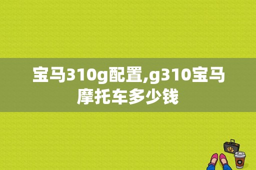 宝马310g配置,g310宝马摩托车多少钱