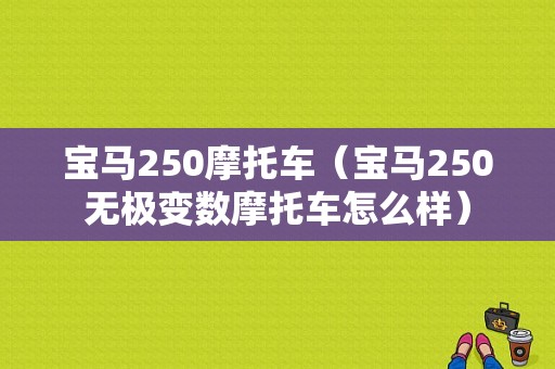 宝马250摩托车（宝马250无极变数摩托车怎么样）